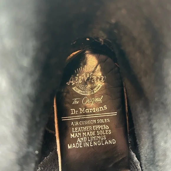 RARE VINTAGE DR. Marten Pointed Toe Black Leather 7 Eye Boot Made in England M8 - Picture 13 of 16